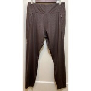 Tahari Sport Leggings Womens XL Brown Animal‎ Print Athletic Gym Workout Stretch